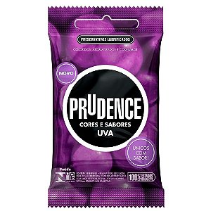 Preservativo com Sabor Uva Contém 3 Unidades - Prudence Cores e Sabores