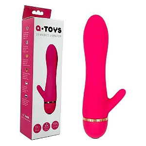 Vibrador Com Estimulador de Clitóris 20 Modos De Vibração 15 X 3,2 Cm - Q-toys