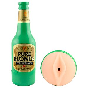 Masturbador Masculino Garrafa Formato de Vagina Texturizada - Safe Sex Pure Blonde