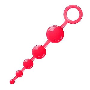 Plug Ball com 5 Esferas Anais e Haste Vermelho - Sexy Fantasy