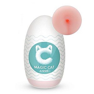 Masturbador Egg Formato de Anus com Texturas Interna em Cyberskin - S-Hande Magic Cat Annie