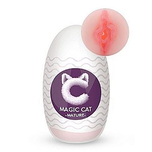 Masturbador Egg Formato de Vagina com Texturas Interna em Cyberskin - S-Hande Magic Cat Mature