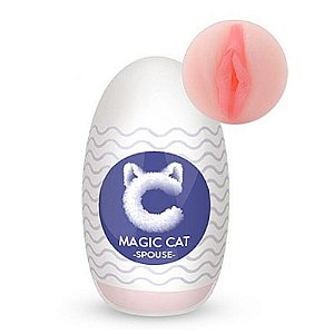 Masturbador Egg Formato de Vagina com Texturas Interna em Cyberskin - S-Hande Magic Cat Spouse