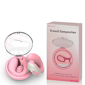 Vibrador para Casal com Estimulador de Clitóris Rosa - Travel Companion