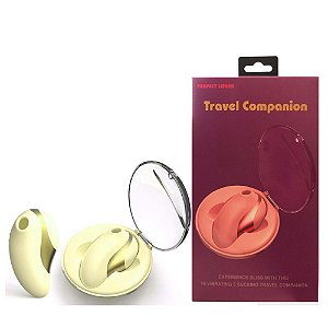 Vibrador para Casal com Estimulador de Clitóris Amarelo - Travel Companion