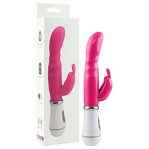 Vibrador Estimulador de Clitóris Formato de Coelho 8 Modos de Vibração Rosa