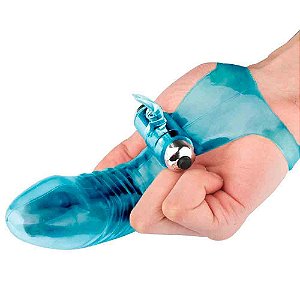 Capa para Dedo Textura Estimuladora Cápsula Vibratória 10 Modos de Vibração Azul - YOUVIBE