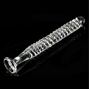 Plug Anal de Vidro Com Textura Massageadora