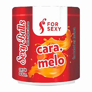 Bolinha Explosiva Beijável Com 3 Unidades Sexy Balls  Caramelo - For Sexy