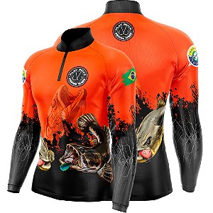Camisa Play Pesca Traíra Laranja Adulto
