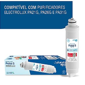 Refil Prolux G para purificador de água Eletrolux PA21G, PA26G , PA31G, PE11B, PE11X, PC41B, PC41X, PH41B E PH41X, PE12A, PE12B, PE12G e PE12V.