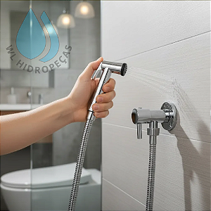 Ducha Higiênica Metal 1/4 Volta Cromada Completa Hidroquali