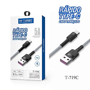 Cabo Rápido Type-C | Trançado | Modelo: T-719C