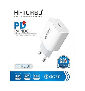 Fonte Carregador Rápido iOS | USB-C | Modelo: TT-PD01