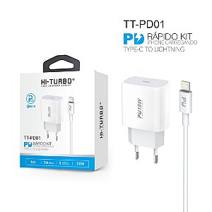 Carregador Completo iOS Fonte + Cabo USB-C | Modelo: TT-PD01