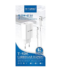 Carregador TYPE-C | PD 20W + QC 3.0| Modelo: T-928C