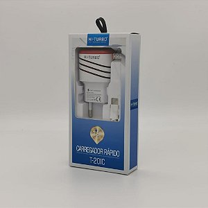 Carregador Rápido TYPE-C 2.8A | 2 USB | Modelo: T-201C
