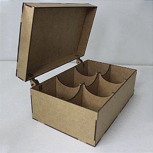 Caixa com Divisória e Tampa com dobradiça MDF