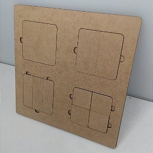 Jogo de Encaixe Frações Quadrados MDF
