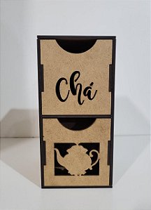 Caixa para Chá 2 gavetas MDF