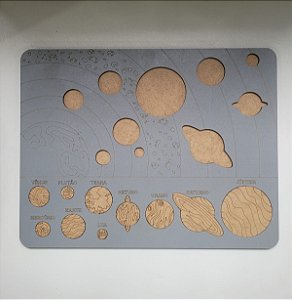 Jogo de Encaixe Sistema Solar MDF Colorido