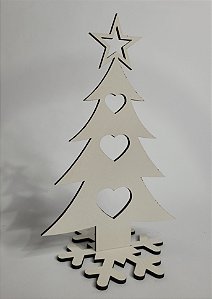Árvore de Natal Corações MDF Branco