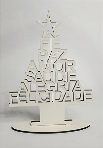 Árvore de Natal Palavras MDF