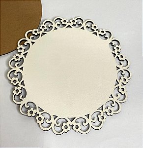 Cake Board Redondo Floral 3mm MDF