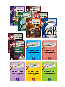 Kit Coleção Ômega Professor - 8º ano - Livros de CIEN, HIST, GEO e LP (mesmo livro do aluno) + Livro do professor (MAT) + Manual do professor de cada disciplina