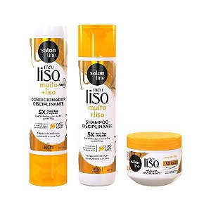 Kit Meu Liso Muito+Liso Shampoo + Condicionador + Máscara de Hidratação - Salon Line