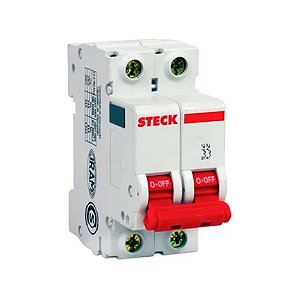 Disjuntor 2P 32A Curva C Steck SDD62C32