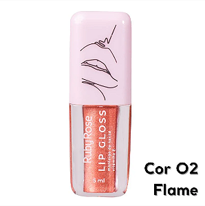Lip Gloss com Glitter Cor  Flame Ruby Rose 02