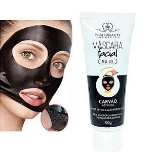 Máscara Facial Peel Off Carvão Ativado 50g Phállebeauty