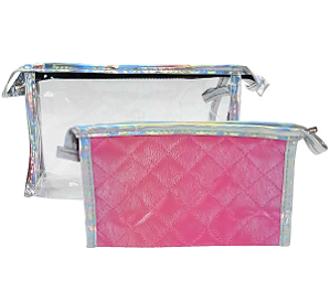 Kit Com Duas Necessaire Transparente