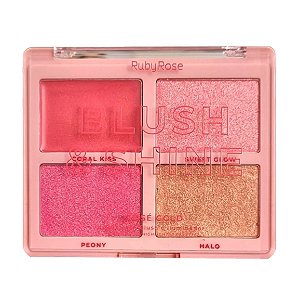 Paleta De Blush E Iluminador Blush Shine Rose Gold Ruby Rose