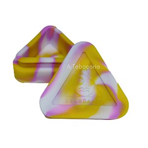 Pote De Silicone Triangular Slick Squadafum - Branco c/Amarelo e Lilás - 13ml