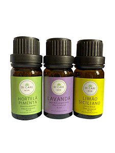 Kit Bem Estar (3 óleos essenciais) Lavanda, Limão Siciliano e hortelã pimenta - 10ml