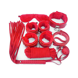 Kit Bondage 8 itens - Vermelho