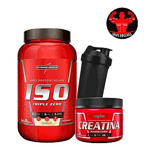 COMBO INTEGRALMEDICA: ISO WHEY 907G + CREATINA 150G + COQUETELEIRA BRINDE