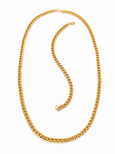 Conjunto masculino com corrente e pulseira folheado