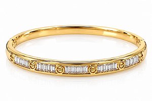 Bracelete com zirconias quadradas
