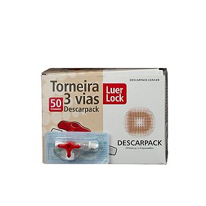 Torneira Descartavel 3 Vias Luer Lock Descarpack (caixa com 50 unidades)