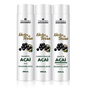 Kit Néctar da Terra Açai Desamarelador e Antioxidante 3x1