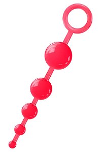 Plug Anal com 5 Esferas - Vermelho