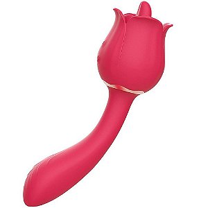 Vibrador Rosa com Língua e Estimulador Ponto-G Rose Pro 2