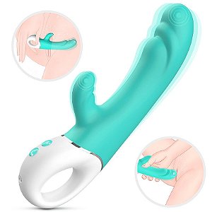 Vibrador Ponto-G Dupla Estimulação S-Hand Spray Recarregável