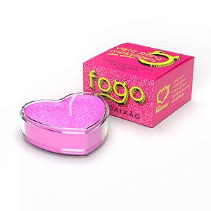 Vela de Massagem Beijável com Glitter Fogo da Paixão - Chiclete