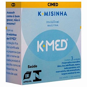 Preservativo K-MED K-Misinha Invisível - 3 Unidades