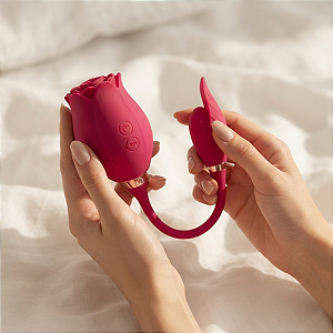 Vibrador Estimulador Duplo Flower Sugadora - 10 Velocidades