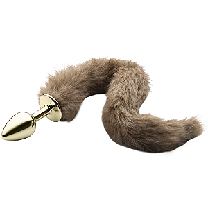 Plug Anal Lite Dourado com Rabo